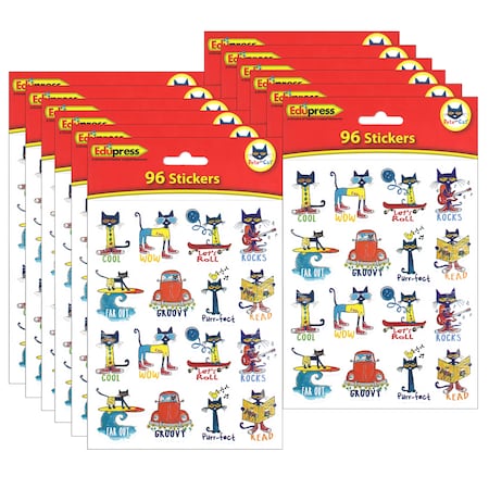Edupress Pete the Cat Stickers, 1, 96 Per Pack, PK12 63935